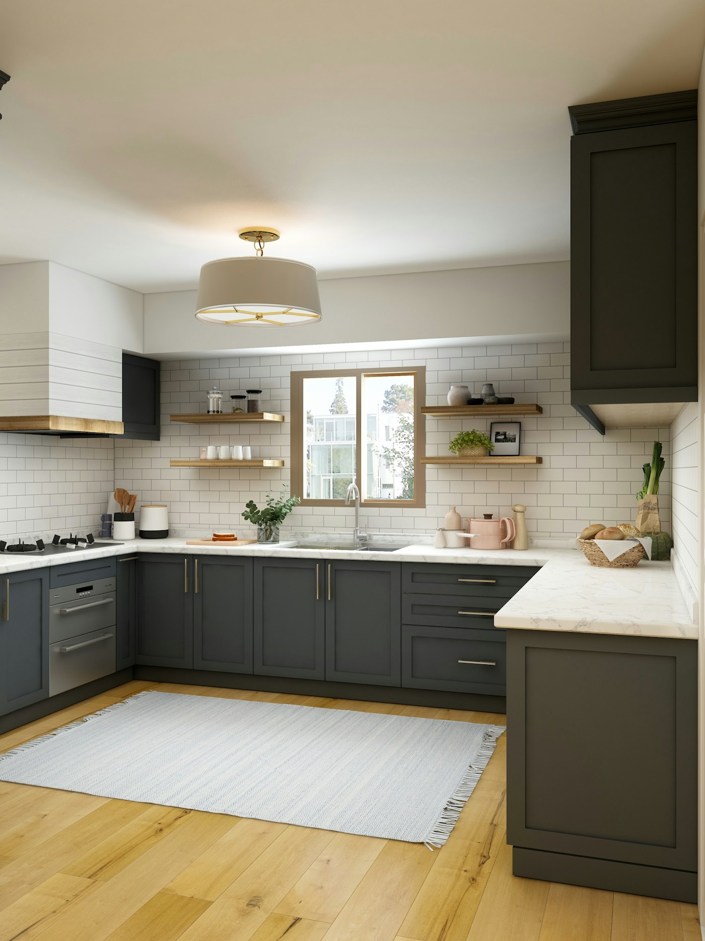 Isla de cocina con artefactos